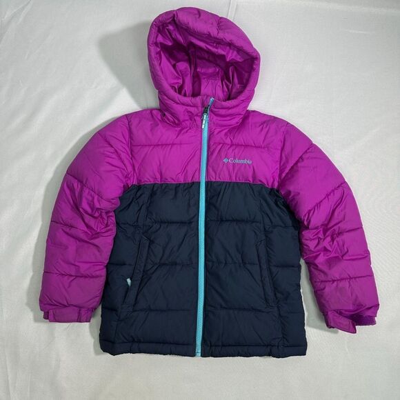 Columbia Other - Columbia Puffer Jacket Unisex Youth S Purple Navy Polyester Winter Coat